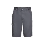 Bermuda da lavoro RUSSELL Multitasche in cotone poliestere twill, vista frontale, pronta per personalizzazione con logo