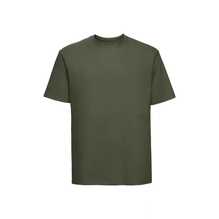 T-shirt classique RUSSELL en coton 100%, vue de face, prêt à personnaliser avec logo d'entreprise