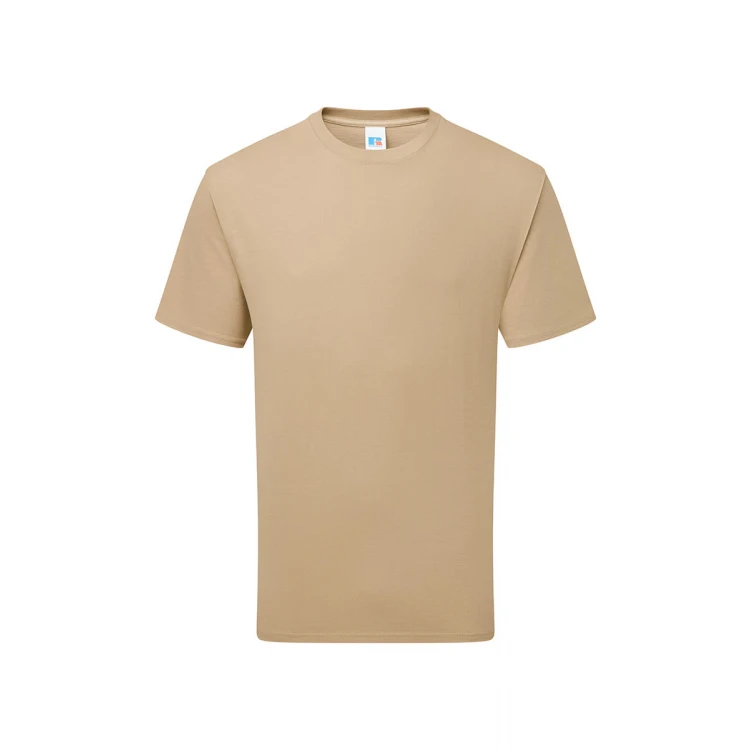 T-shirt classique RUSSELL en coton 100%, vue de face, prêt à personnaliser avec logo d'entreprise