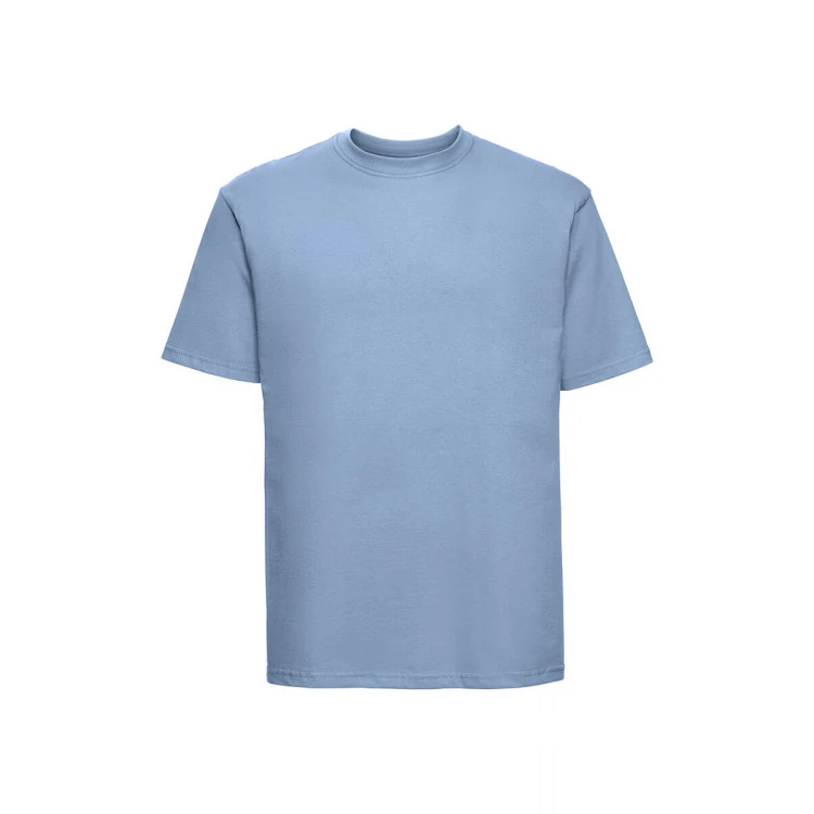 T-shirt classique RUSSELL en coton 100%, vue de face, prêt à personnaliser avec logo d'entreprise