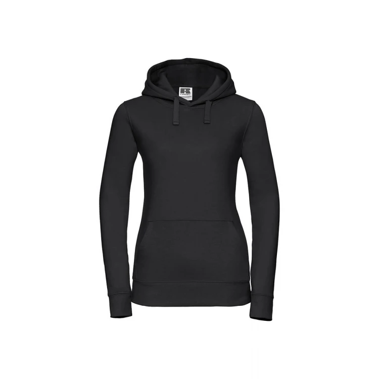 Sudadera mujer con capucha doble y bolsillo tipo canguro, personalizable con logo