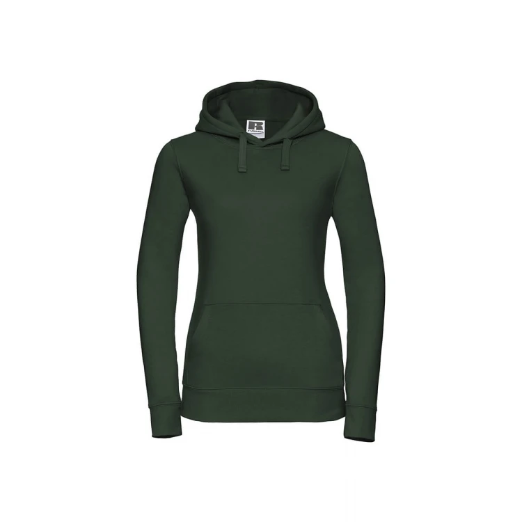 Sudadera mujer con capucha doble y bolsillo tipo canguro, personalizable con logo