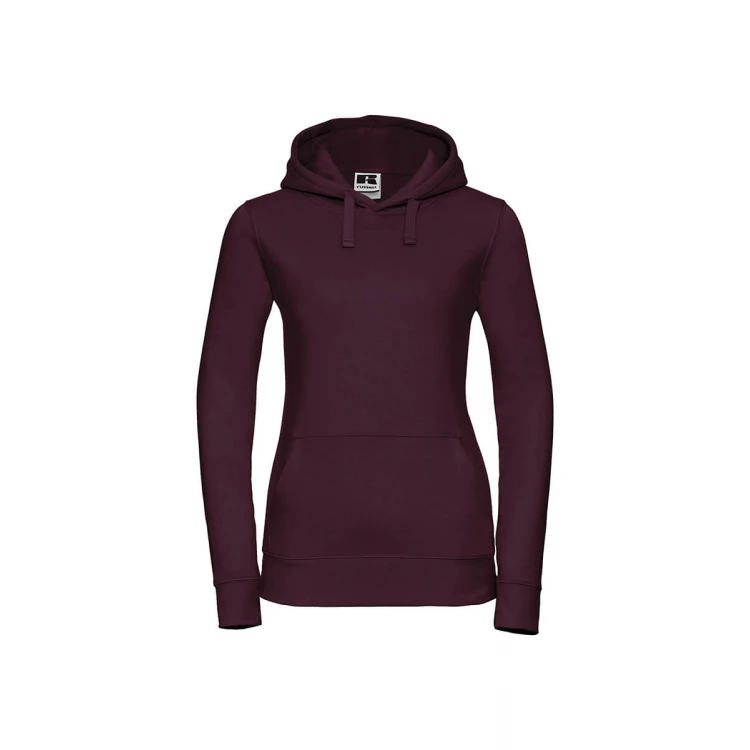 Sudadera mujer con capucha doble y bolsillo tipo canguro, personalizable con logo