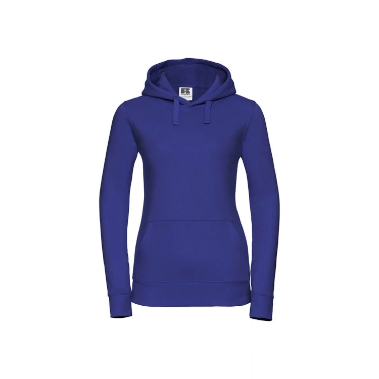Sudadera mujer con capucha doble y bolsillo tipo canguro, personalizable con logo