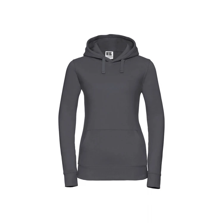 Sudadera mujer con capucha doble y bolsillo tipo canguro, personalizable con logo