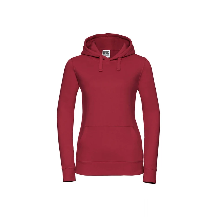Sudadera mujer con capucha doble y bolsillo tipo canguro, personalizable con logo