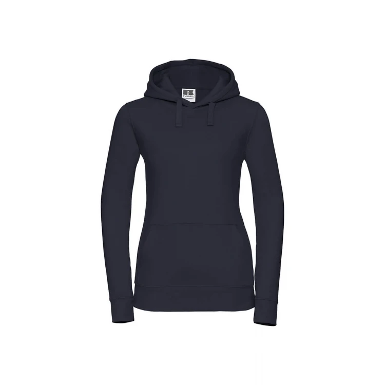 Sudadera mujer con capucha doble y bolsillo tipo canguro, personalizable con logo