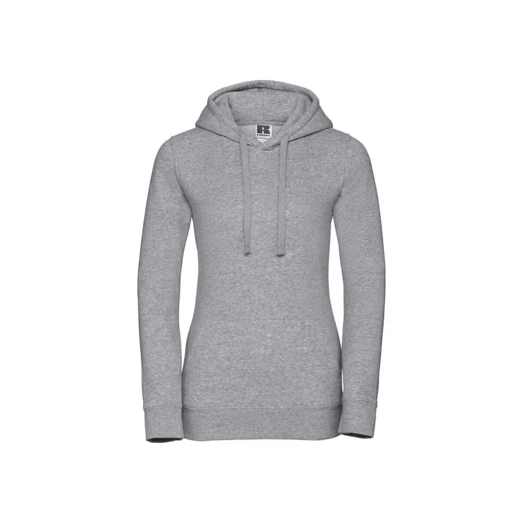 Sudadera mujer con capucha doble y bolsillo tipo canguro, personalizable con logo