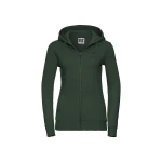Sudadera mujer RUSSELL mod. Authentic con cremallera completa YKK y capucha, realizada en algodón peinado y poliéster, para personalizar con logo