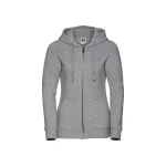 Sudadera mujer RUSSELL mod. Authentic con cremallera completa YKK y capucha, realizada en algodón peinado y poliéster, para personalizar con logo
