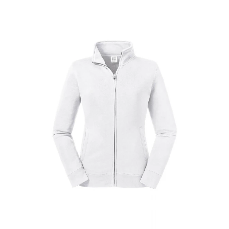 Sudadera mujer Russell Authentic zip en algodón con cremallera metálica, disponible personalizable
