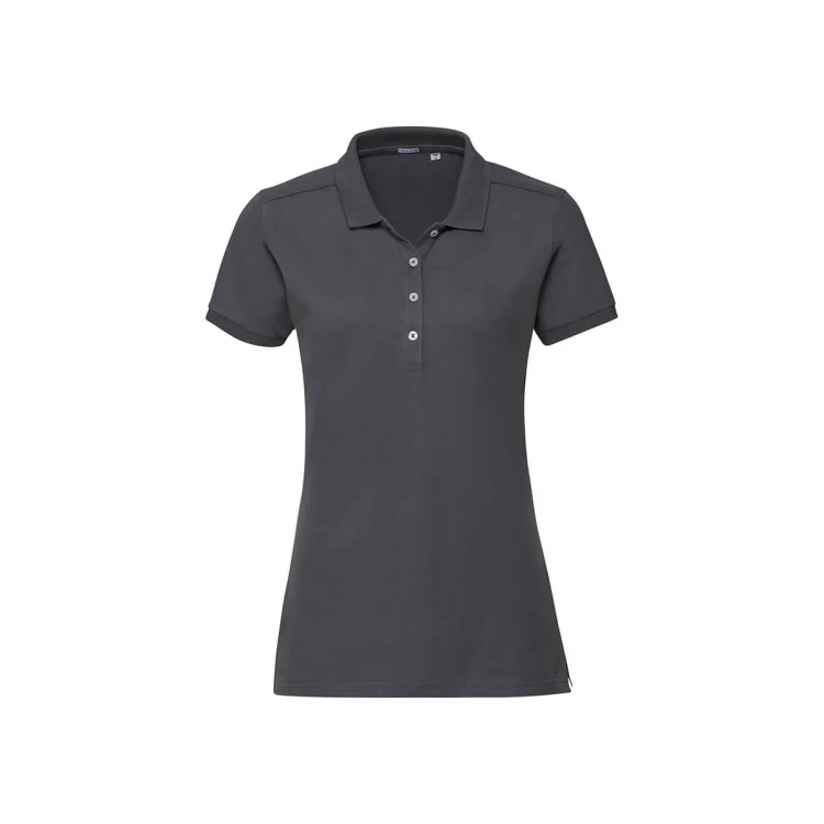 Polo mujer RUSSELL Stretch con cuello estrecho y botones de contraste para personalizar con logo