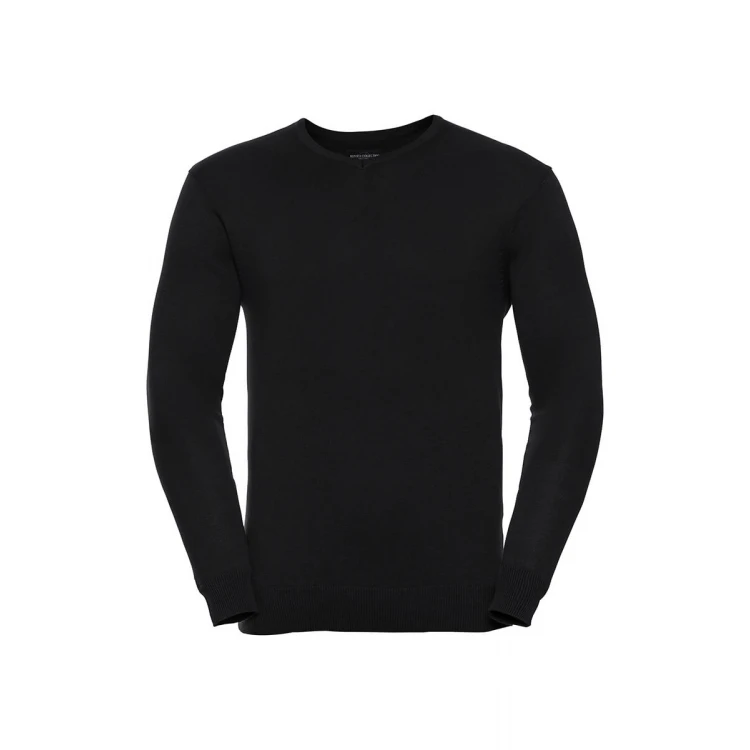 Pullover RUSSELL collo a V in misto cotone e acrilico, colore in assortimento, da personalizzare con logo