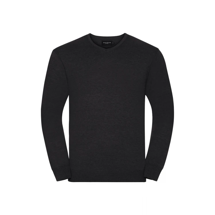Pullover RUSSELL collo a V in misto cotone e acrilico, colore in assortimento, da personalizzare con logo