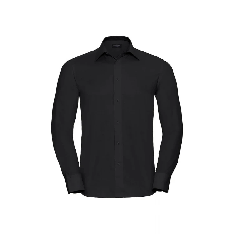 Camisa Oxford hombre RUSSELL cuello rígido en algodón-poliéster, disponible para personalizar con bordado o estampado