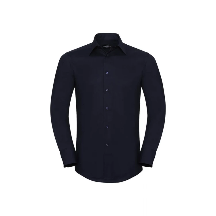 Camisa Oxford hombre RUSSELL cuello rígido en algodón-poliéster, disponible para personalizar con bordado o estampado
