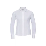 Camisa mujer RUSSELL Popeline LS de manga larga con cuello clásico, disponible para personalizar con logo de empresa