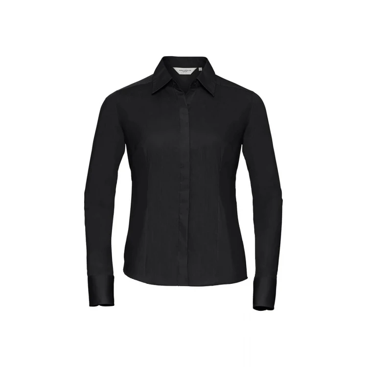 Camisa mujer RUSSELL Popeline LS de manga larga con cuello clásico, disponible para personalizar con logo de empresa