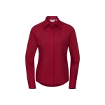 Camisa mujer RUSSELL Popeline LS de manga larga con cuello clásico, disponible para personalizar con logo de empresa