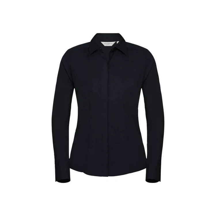 Camisa mujer RUSSELL Popeline LS de manga larga con cuello clásico, disponible para personalizar con logo de empresa
