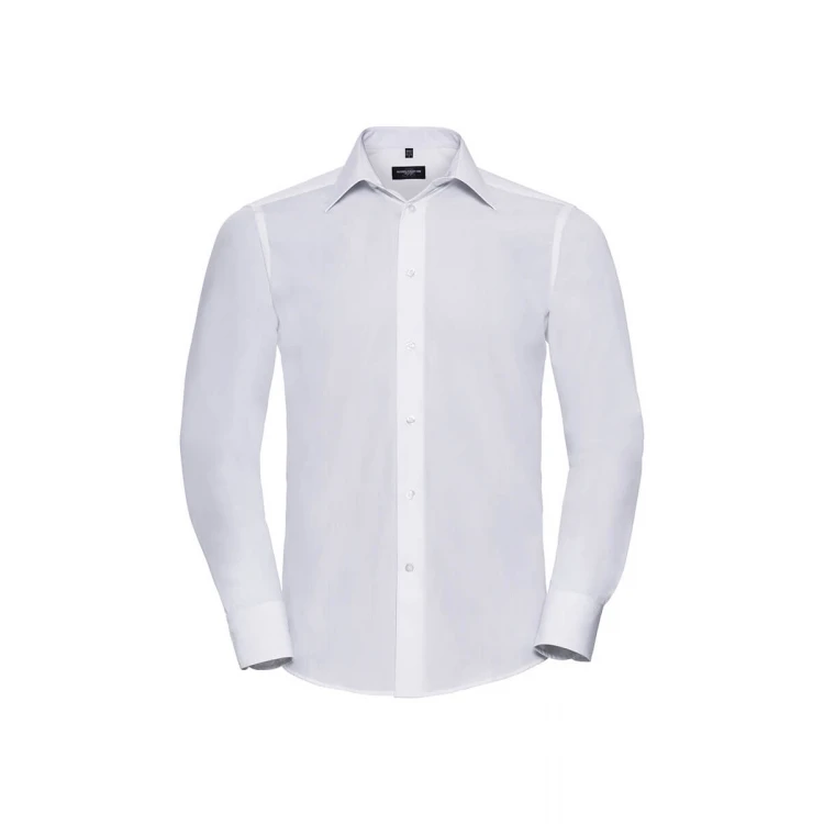 Camisa hombre RUSSELL Popeline LS con cuello rígido, disponible para personalizar con logo de empresa