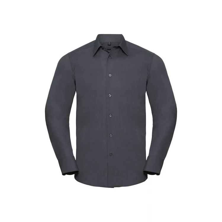 Camisa hombre RUSSELL Popeline LS con cuello rígido, disponible para personalizar con logo de empresa