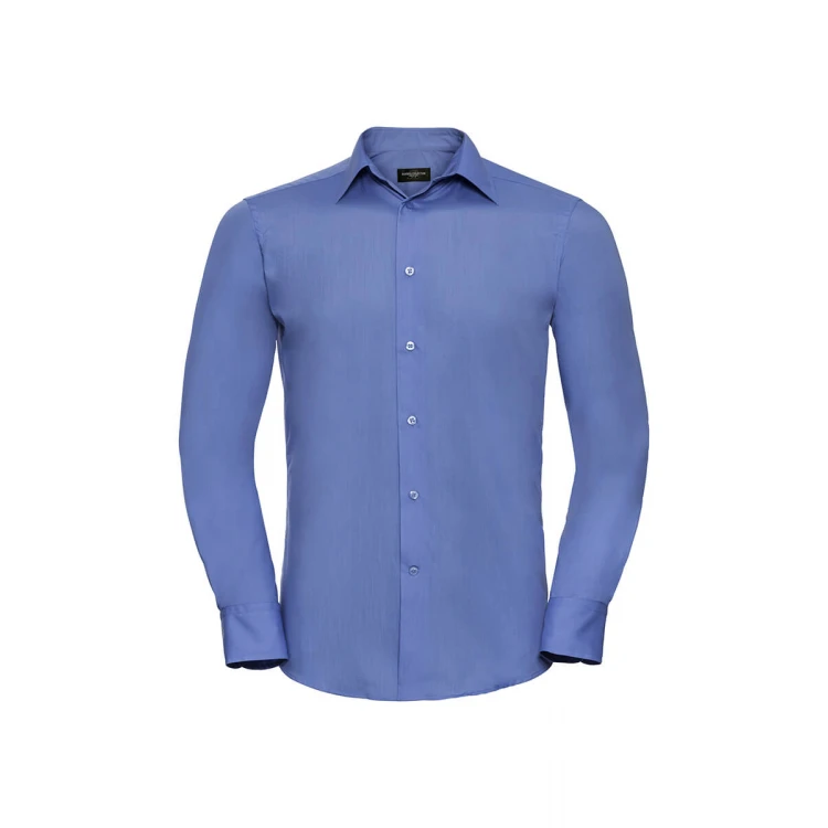 Camisa hombre RUSSELL Popeline LS con cuello rígido, disponible para personalizar con logo de empresa