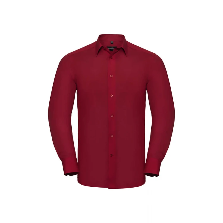 Camisa hombre RUSSELL Popeline LS con cuello rígido, disponible para personalizar con logo de empresa