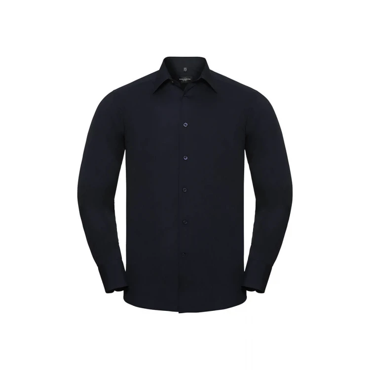 Camisa hombre RUSSELL Popeline LS con cuello rígido, disponible para personalizar con logo de empresa