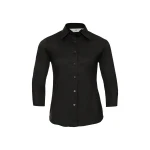 Camisa mujer RUSSELL 3/4 Stretch vista frontal con corte entallado y mangas tres cuartos