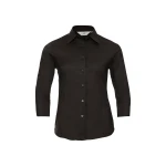 Camisa mujer RUSSELL 3/4 Stretch vista frontal con corte entallado y mangas tres cuartos