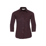 Camisa mujer RUSSELL 3/4 Stretch vista frontal con corte entallado y mangas tres cuartos