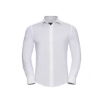 Camisa hombre RUSSELL Stretch LS de manga larga con cuello rígido y tejido algodón-elastano