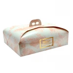 Scatole porta torte rettangolari in cartone alimentare certificato con design elegante.
