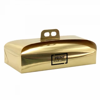 Scatola elegante oro porta torta per tronchetto