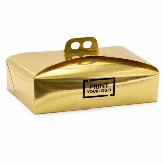 Scatola elegante oro porta torta rettangolare