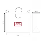 Shopper premium in carta plastificata lucida 210 gr., maniglie coordinate, personalizzabili su entrambi i lati