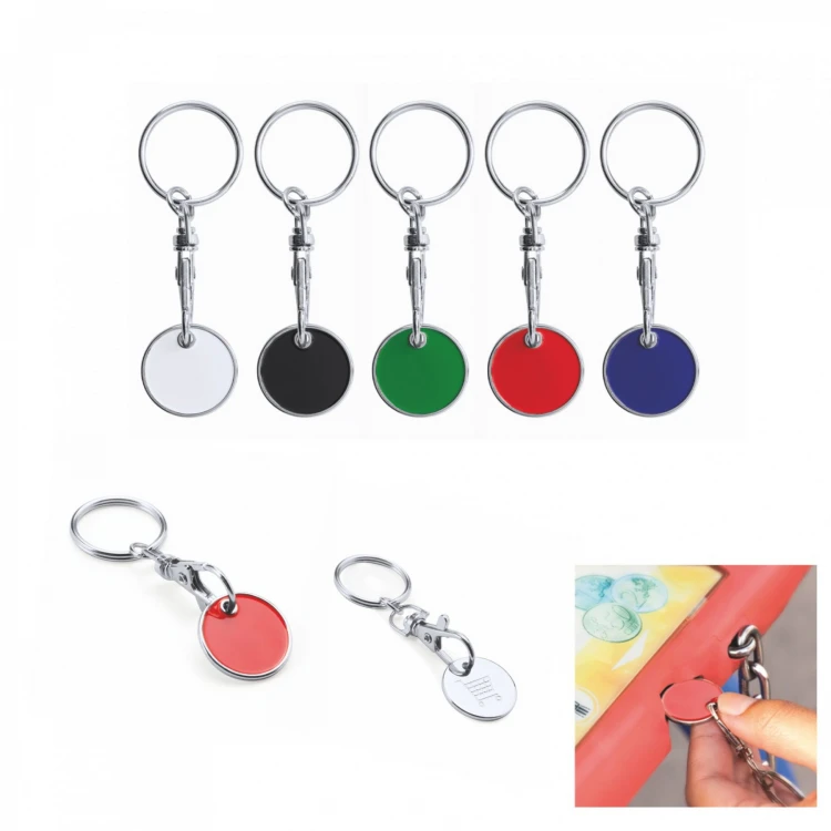 Shopping trolley token key ring