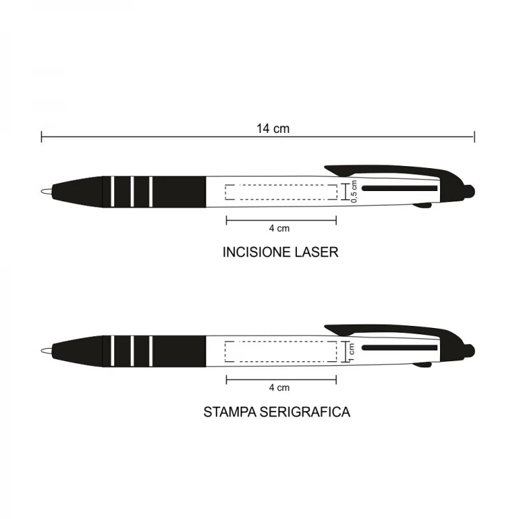 3-colour pen with touch tip