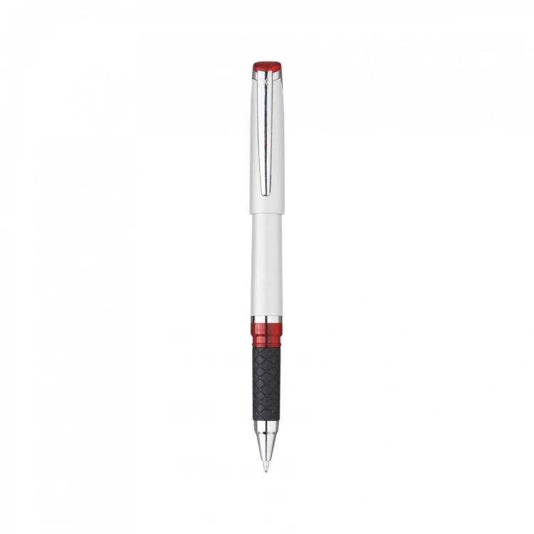 Ballpoint pen with touch rubber tip