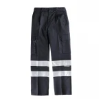 Pantalone da lavoro WORKTEAM multitasche in poliestere-cotone con bande riflettenti, taglie 40-62