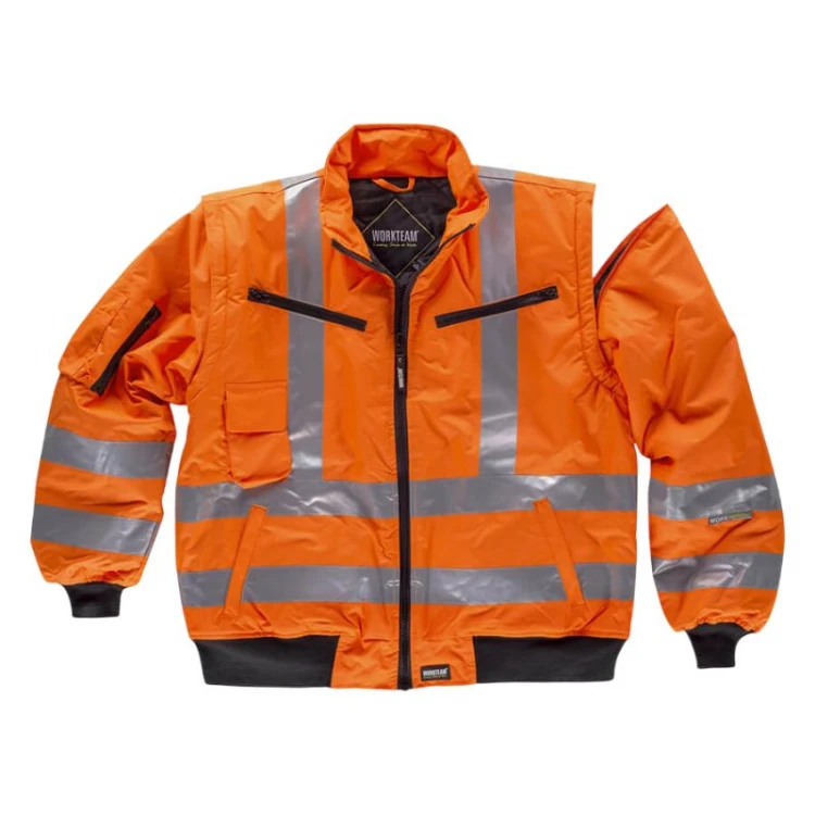 Veste WORKTEAM haute visibilité matelassée avec manches amovibles