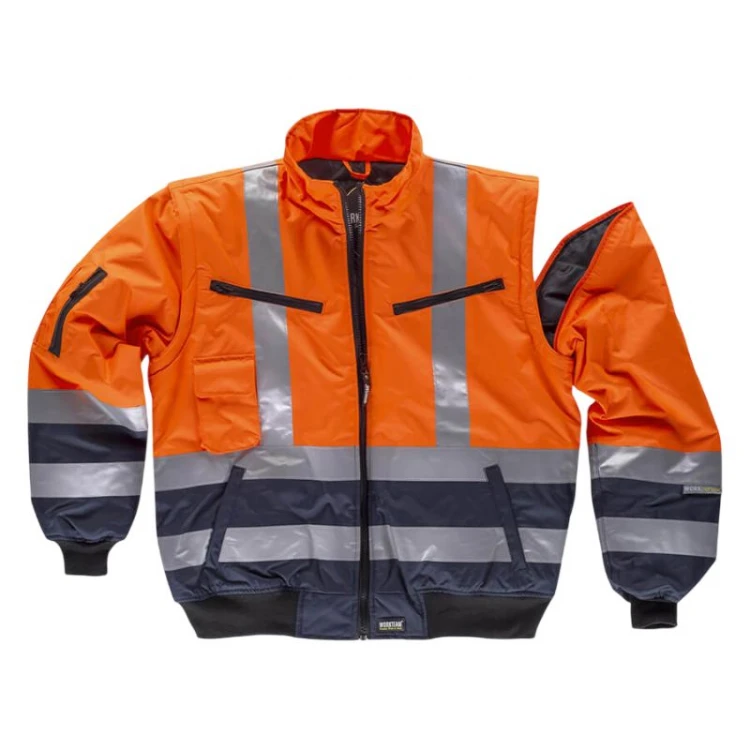 Chaqueta WORKTEAM alta visibilidad acolchada con mangas desmontables