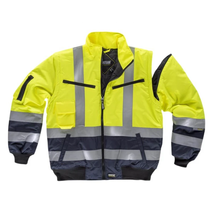 Chaqueta WORKTEAM alta visibilidad acolchada con mangas desmontables