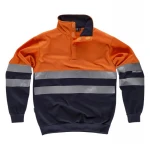 Sudadera WORKTEAM alta visibilidad bicolor con cuello alto velcro
