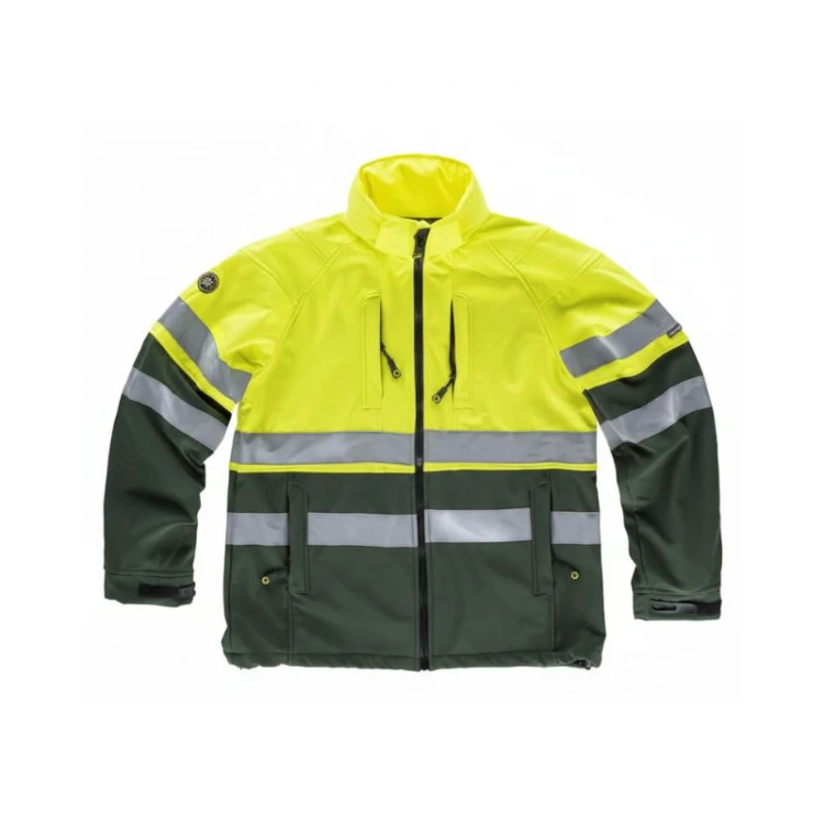 Chaqueta WORKTEAM softshell alta visibilidad con bandas reflectantes