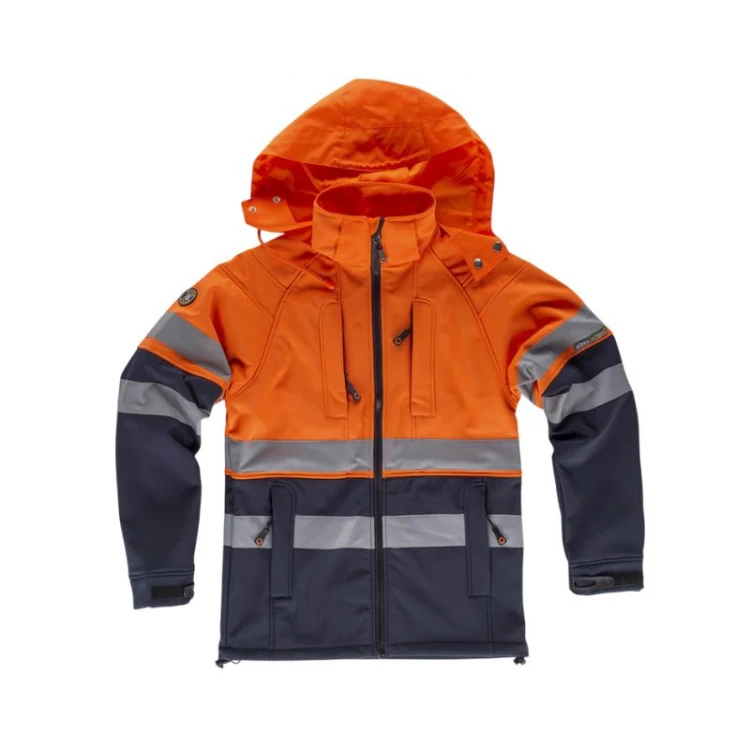 Chaqueta WORKTEAM softshell alta visibilidad con bandas reflectantes