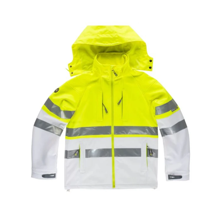 Chaqueta WORKTEAM softshell alta visibilidad con bandas reflectantes
