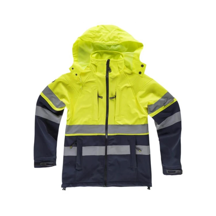 Chaqueta WORKTEAM softshell alta visibilidad con bandas reflectantes