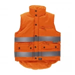 Gilet matelassé WORKTEAM haute visibilité avec bandes réfléchissantes